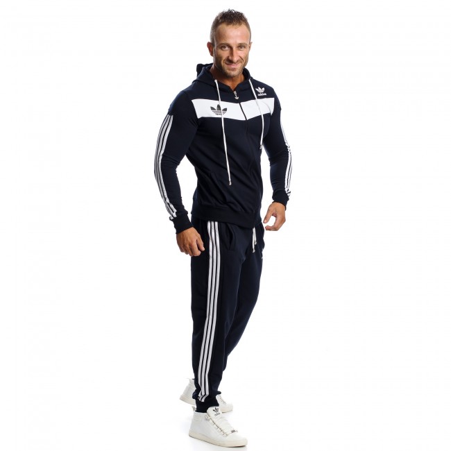 Adidas Blue and White Men's Tracksuit